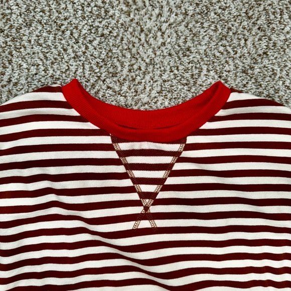 Striped Crew Neck Oversized Long Sleeve Sweatshirt - Picture 3 of 6